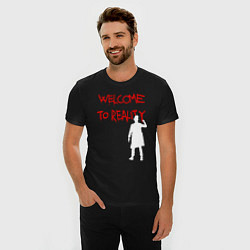 Футболка slim-fit Welcome to reality, inscription in blood, цвет: черный — фото 2