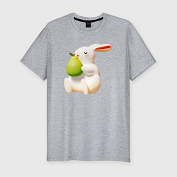 Футболка slim-fit Кролик с грушей, цвет: меланж
