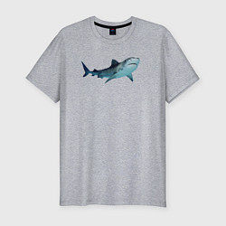 Футболка slim-fit Realistic shark, цвет: меланж