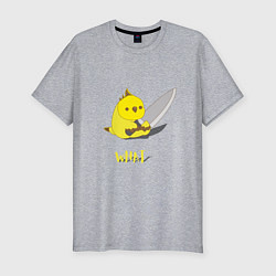 Футболка slim-fit Chicken with a knife, цвет: меланж