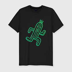 Футболка slim-fit Файнал фентези Cactuar, цвет: черный