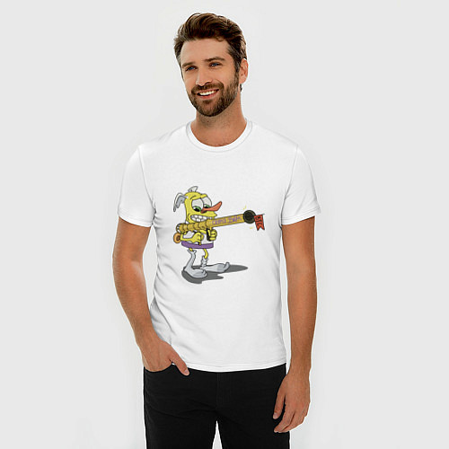 Мужская slim-футболка Крипто Бум / Белый – фото 3