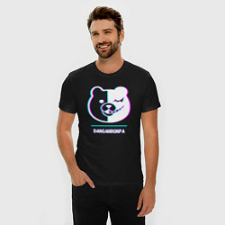 Футболка slim-fit Символ Danganronpa в стиле glitch, цвет: черный — фото 2