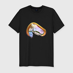 Футболка slim-fit Time to travel : горы зовут, цвет: черный