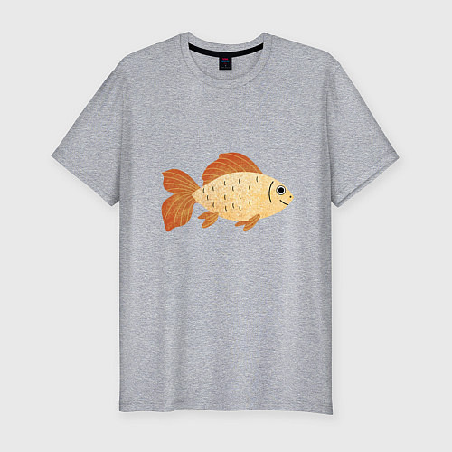 Мужская slim-футболка Рыбка Золотая / Меланж – фото 1