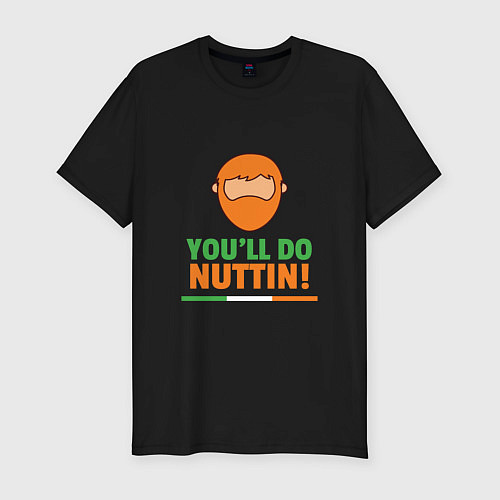 Мужская slim-футболка Youll do nuttin / Черный – фото 1