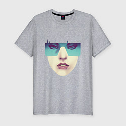 Футболка slim-fit Lady gaga face, цвет: меланж