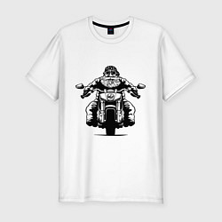 Футболка slim-fit Wide biker, цвет: белый