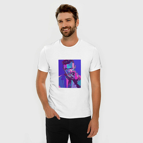 Мужская slim-футболка Purple Conor / Белый – фото 3
