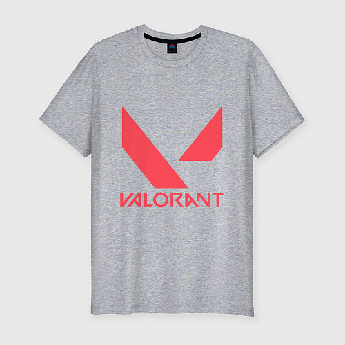 Мужская slim-футболка Valorant - logo / Меланж – фото 1