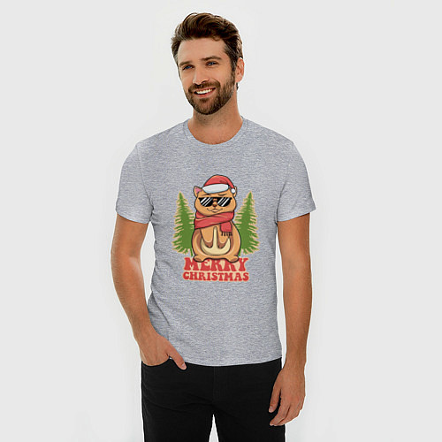 Мужская slim-футболка С Рождеством 2024 / Меланж – фото 3