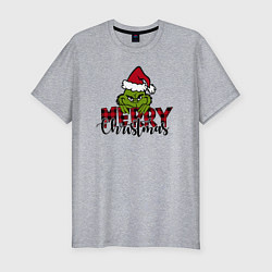 Футболка slim-fit Гринч Merry Christmas, цвет: меланж