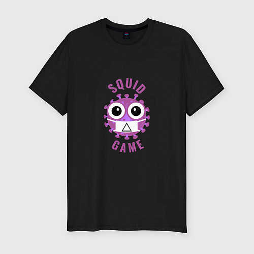 Мужская slim-футболка Covid squid game / Черный – фото 1