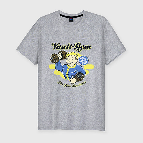 Мужская slim-футболка Vault GYM - for true survivors / Меланж – фото 1