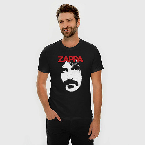 Мужская slim-футболка Frank Zappa / Черный – фото 3