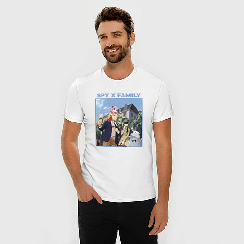 Мужская slim-футболка Семейство Форджер вместе - Семья шпиона / Белый – фото 3