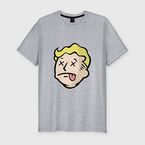 Мужская slim-футболка Dead vault boy / Меланж – фото 1