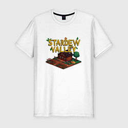 Футболка slim-fit Домик в Stardew Valley, цвет: белый