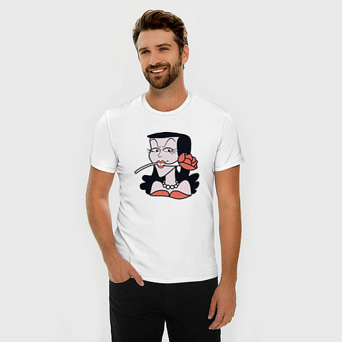 Мужская slim-футболка Natasha Fatale как у Kurt Cobain / Белый – фото 3