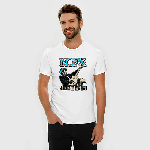 Мужская slim-футболка Nofx панк рок группа / Белый – фото 3