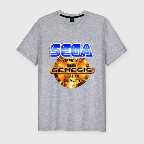 Мужская slim-футболка Sega genesis medal / Меланж – фото 1