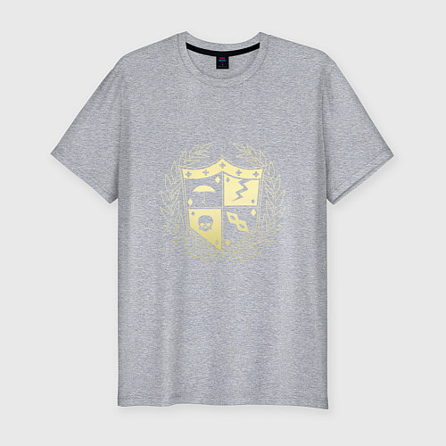 Мужская slim-футболка Академия Амбрелла - золотая эмблема / Меланж – фото 1