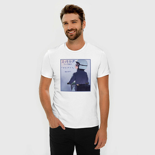 Мужская slim-футболка Когума в шлеме - Супер Каб / Белый – фото 3