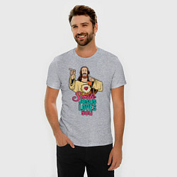 Футболка slim-fit Jesus Christ love u, цвет: меланж — фото 2