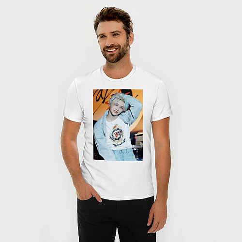 Мужская slim-футболка Felix Circus / Белый – фото 3