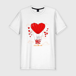 Футболка slim-fit Love is in the air hearts, цвет: белый