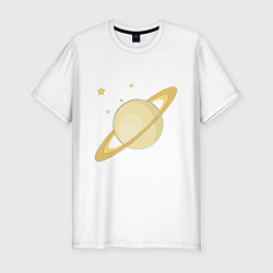 Футболка slim-fit Сатурн, цвет: белый