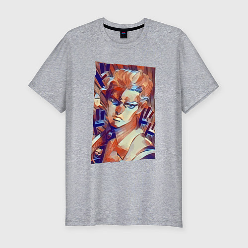 Мужская slim-футболка Йошикаге Кира - серийный убийца / Меланж – фото 1