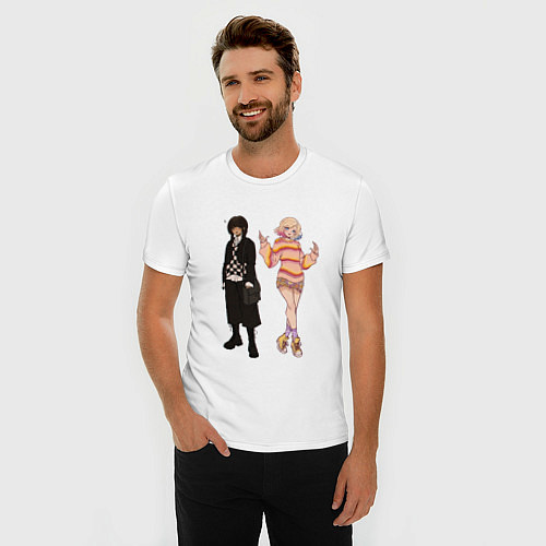 Мужская slim-футболка Уэнсдэй и Энит / Белый – фото 3