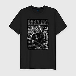 Футболка slim-fit Nirvana grunge 2022, цвет: черный