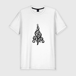 Футболка slim-fit Елка вензеля, цвет: белый
