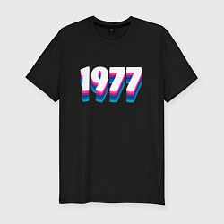 Футболка slim-fit Made in 1977 vintage art, цвет: черный