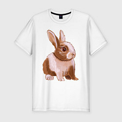 Футболка slim-fit Ушастый милый кролик, цвет: белый