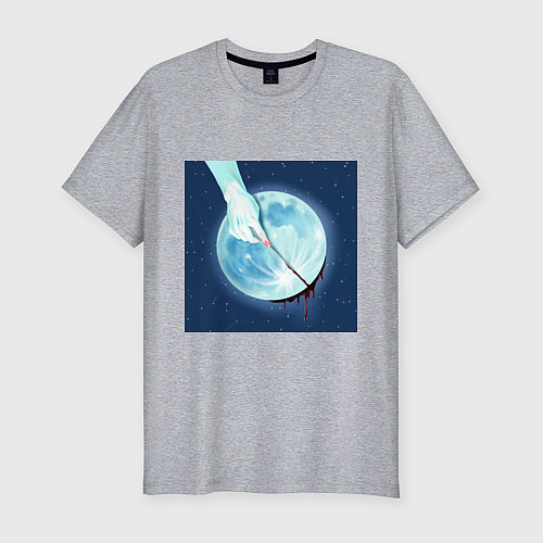 Мужская slim-футболка Blood Moon / Меланж – фото 1