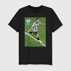 Футболка slim-fit Argentina - Lionel Messi - world champion, цвет: черный