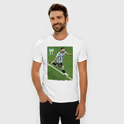 Футболка slim-fit Argentina - Lionel Messi - world champion, цвет: белый — фото 2