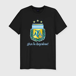 Футболка slim-fit Эмблема федерации футбола Аргентины, цвет: черный