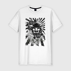 Футболка slim-fit Японский монстр поп арт, цвет: белый