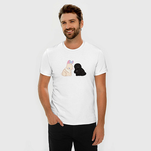 Мужская slim-футболка Энид и Уэнсдэй / Белый – фото 3