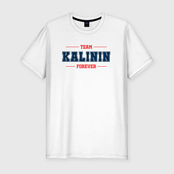 Футболка slim-fit Team Kalinin forever фамилия на латинице, цвет: белый