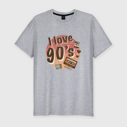 Футболка slim-fit I love 90-s, цвет: меланж