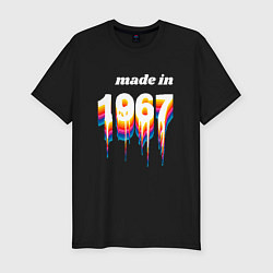 Футболка slim-fit Made in 1967 liquid art, цвет: черный