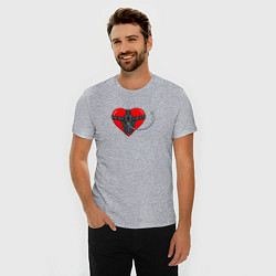 Футболка slim-fit Сердце и ключ, цвет: меланж — фото 2