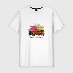 Футболка slim-fit Акварельный Питер, цвет: белый