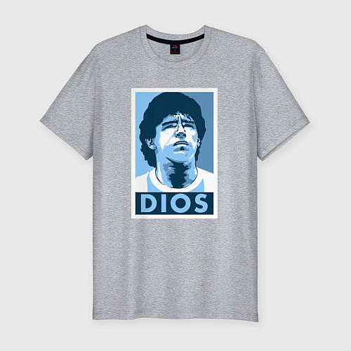 Мужская slim-футболка Dios Maradona / Меланж – фото 1