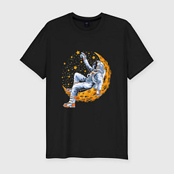 Футболка slim-fit Дотянись до звезд, цвет: черный
